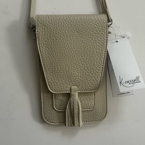 NWT K Carroll Winter White Vegan Crossbody Bag with RFID
